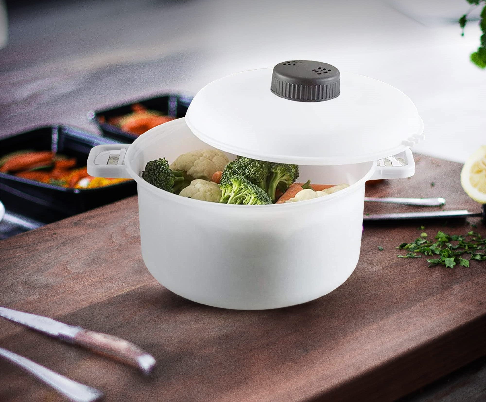 Handy Gourmet Olla a presión ecológica para microondas, fácil de cocinar en  microondas, utensilios de cocina para microondas fáciles y rápidos para