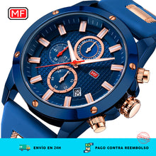 Cargar imagen en el visor de la galería, Reloj quartz impermeable Negro & Oro