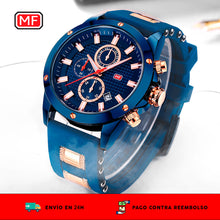 Cargar imagen en el visor de la galería, Reloj quartz impermeable Negro & Oro