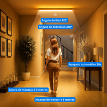 Cargar imagen en el visor de la galería, Pack de 2 Luces LED recargables con sensor de movimiento grandes (60cm) - Dekory
