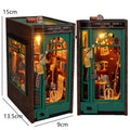 DIY libro de madera rincón miniaturas estante insertar casa de muñecas edificio estantería sujetalibros decoración del hogar casas de muñecas juguetes para regalo de Navidad
